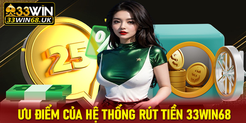 Một số ưu điểm nổi trội mà hệ thống rút tiền 33win68 đang sở hữu 